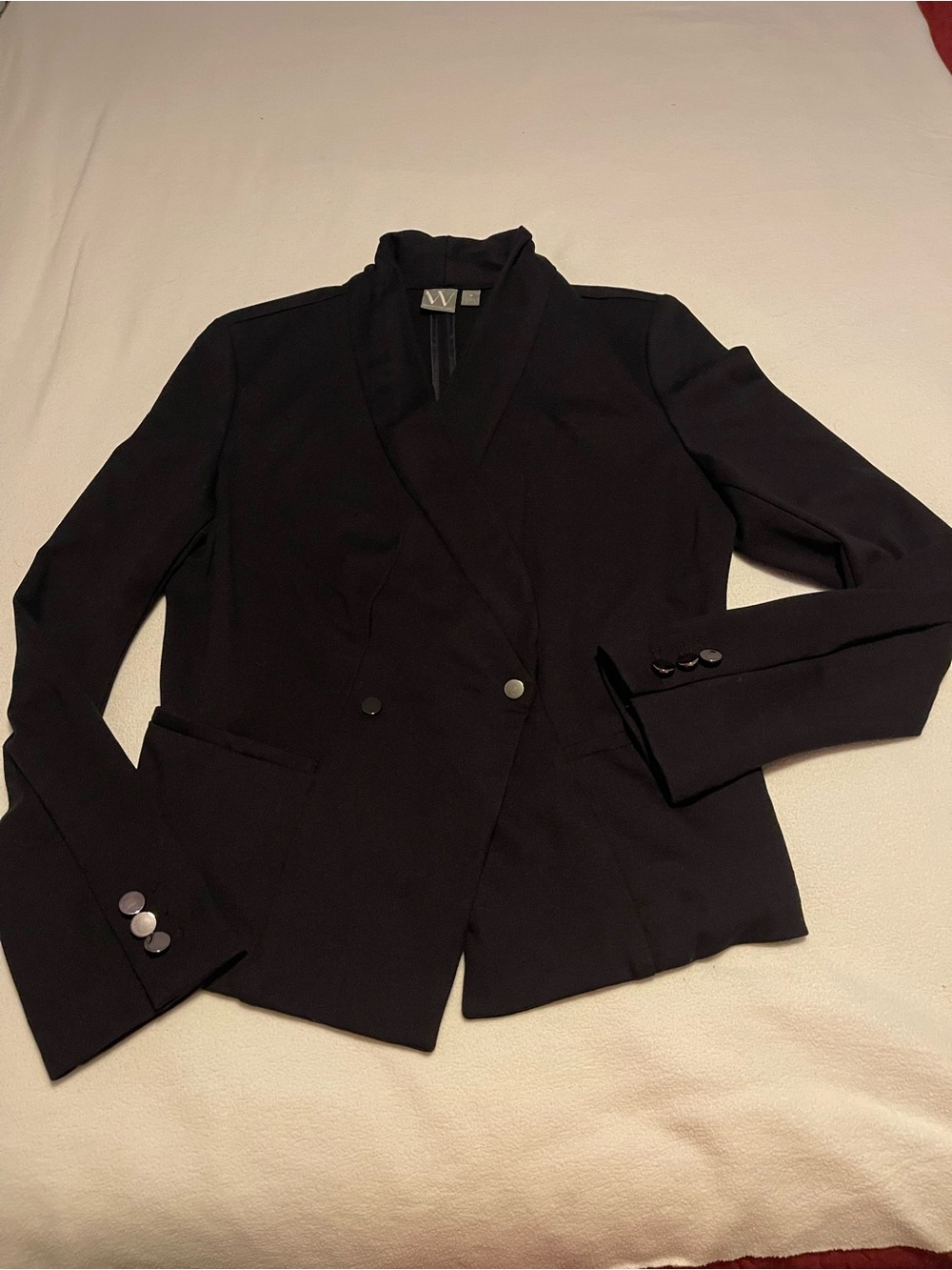 Worthington Black Double-Breasted Suit Jacket